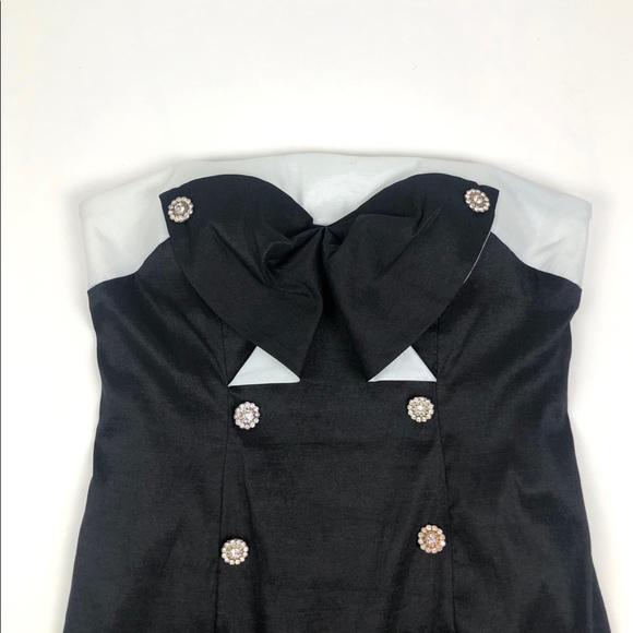 Cache Tuxedo Strapless Cocktail Dress - Picture 3 of 9